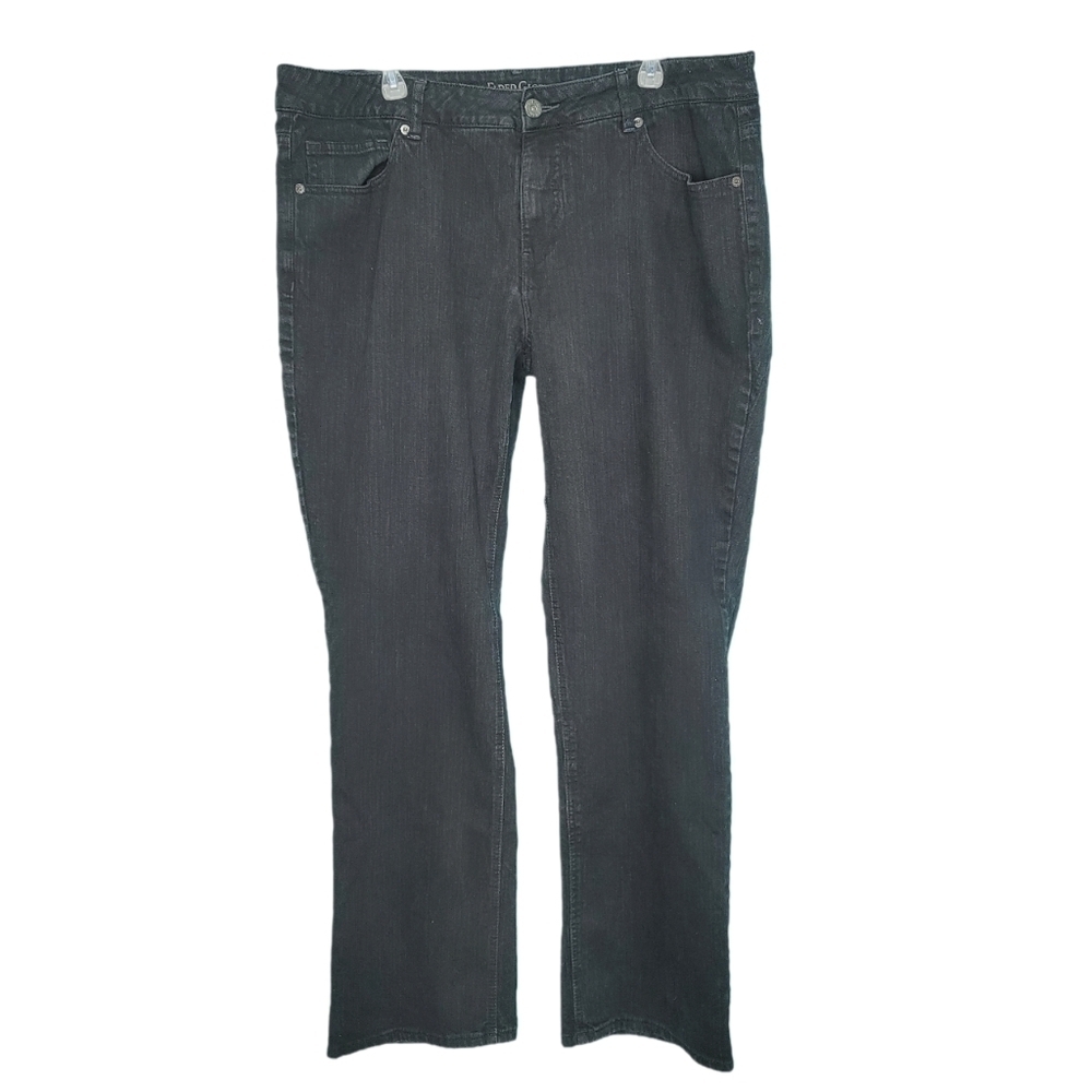 Faded Glory Straight High-rise  Women's Stretch Black Jeans Size 18